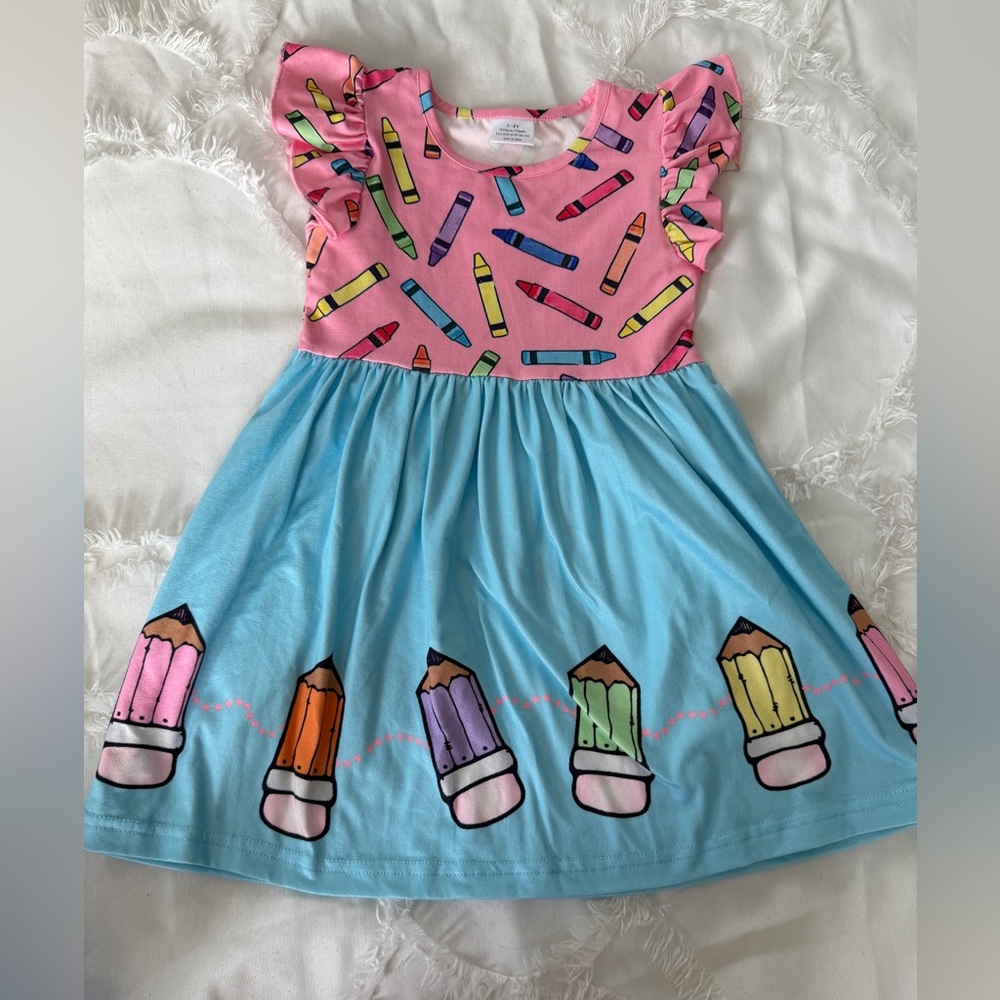 Pencil Print Toddler Dress
